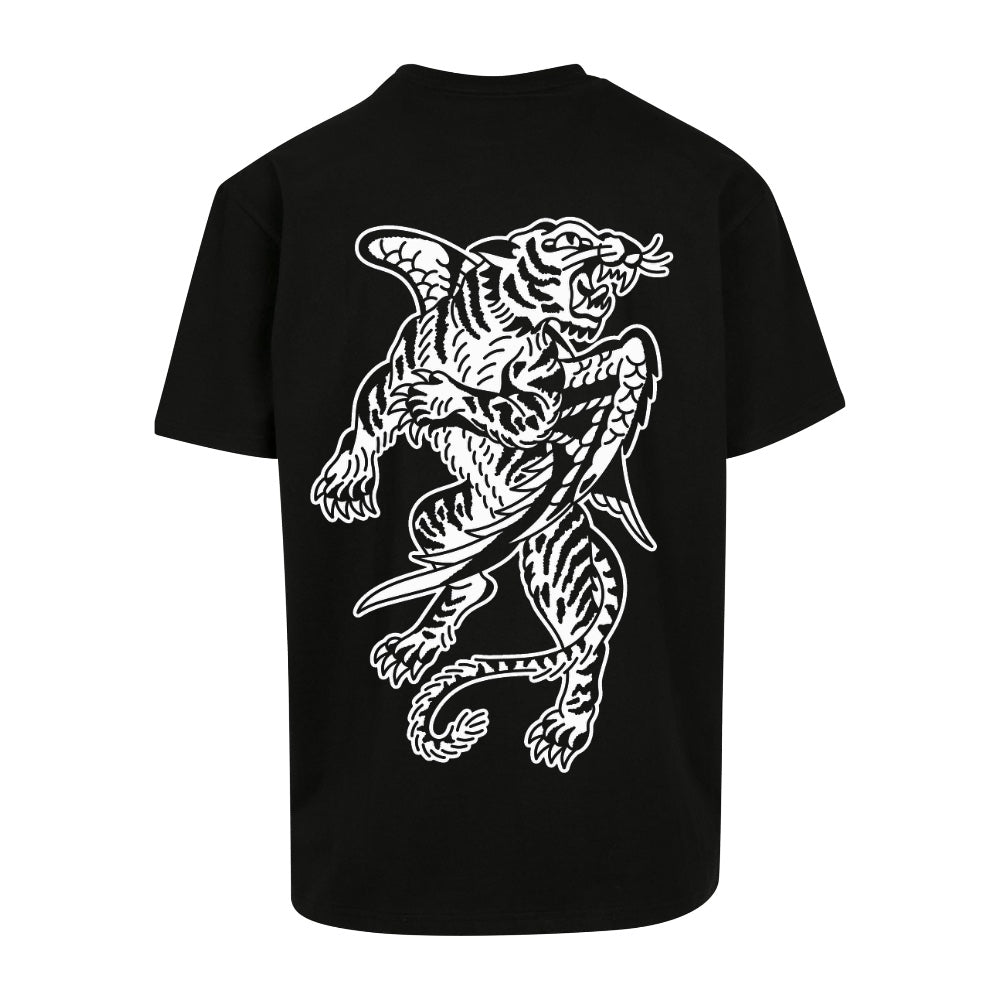 Tigers White Tee | Black | Dunker 240gsm Oversized T-Shirt
