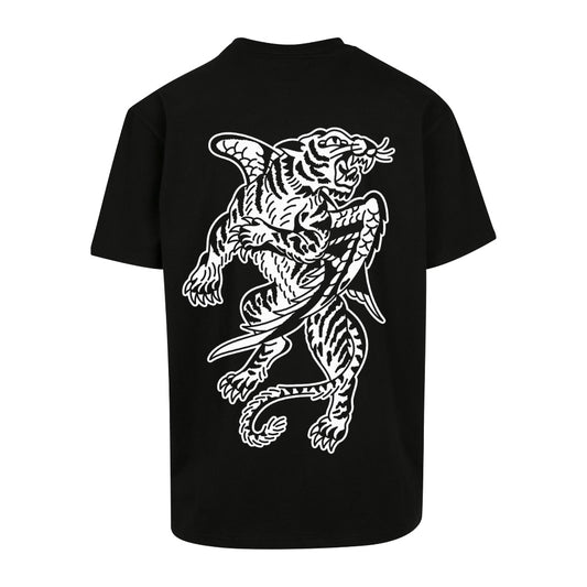 Tigers White Tee | Black | Dunker 240gsm Oversized T-Shirt