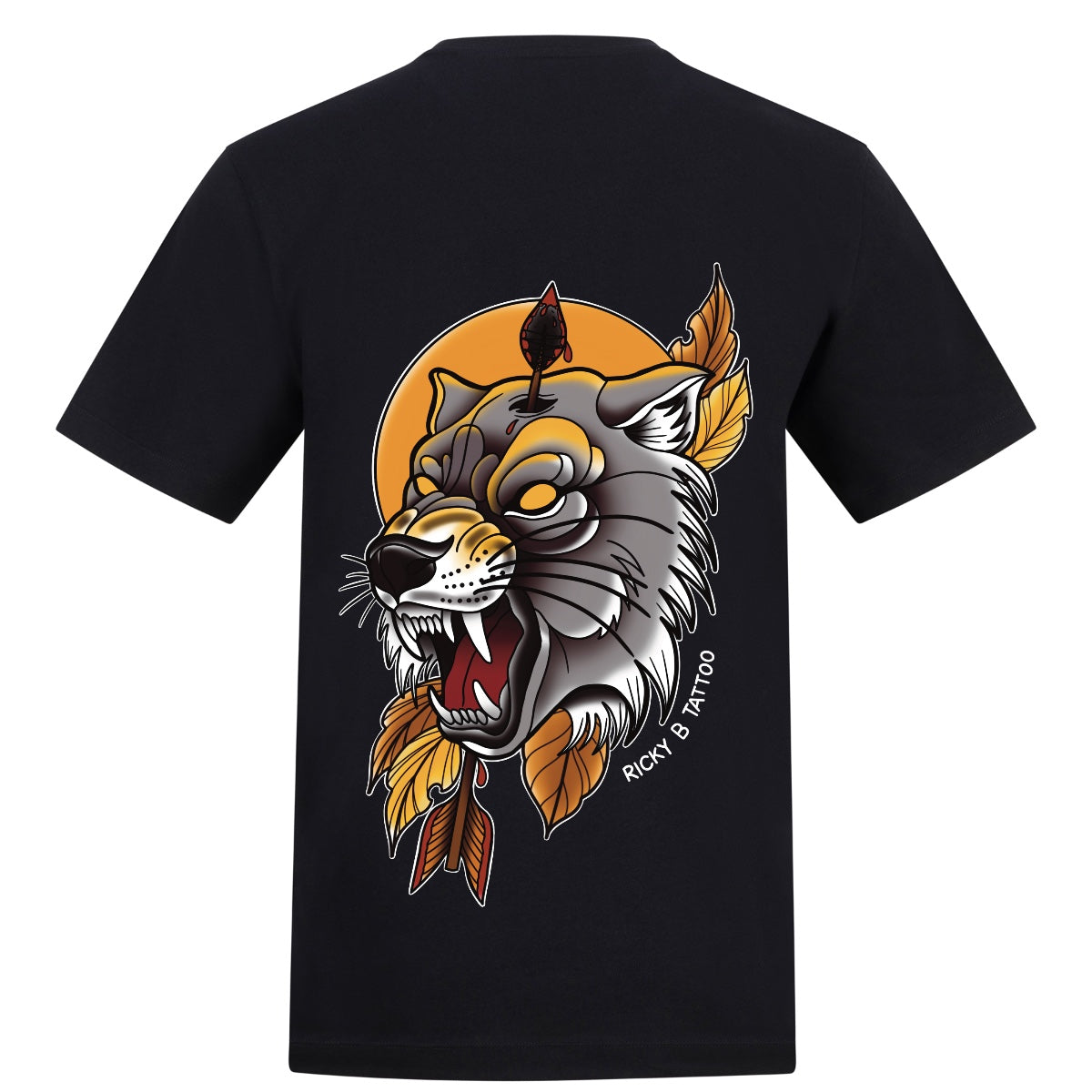 Wolf Head - Black | Black | Duzzer 180gsm Regular Fit T-Shirt