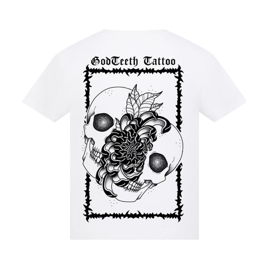 KIDS thrash logo skullflower back | White | Rascal Kids Premium Midweight 180gsm Tee
