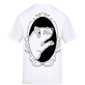Logo with rat back | White | Rizzer 150gsm Regular Fit T-Shirt - Wrong Crowd Artist merch