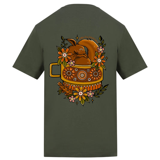 Sleepy Squirrel T-Shirt | Earthy Green | Duzzer 180gsm Regular Fit T-Shirt