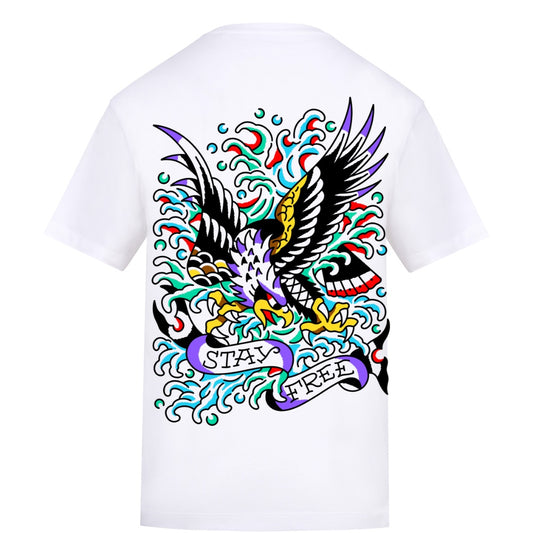 Eagle Tee | White | Duzzer 180gsm Regular Fit T-Shirt - Wrong Crowd Artist merch