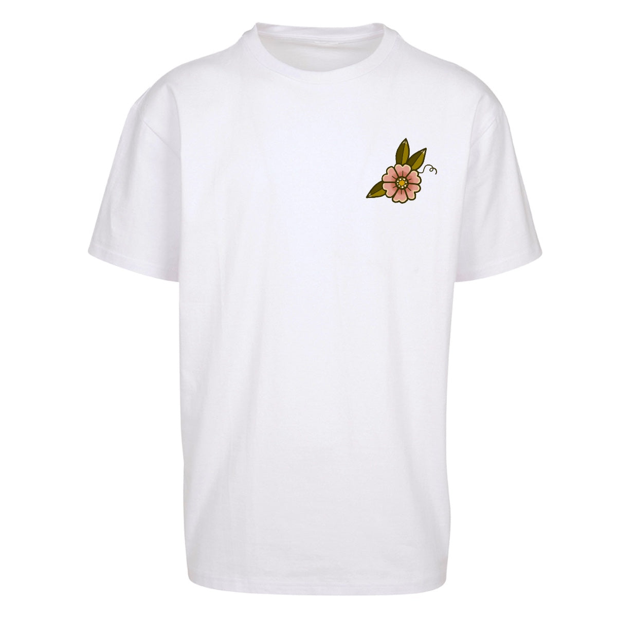 Floral Bird T-Shirt | White | Oversized T-Shirt