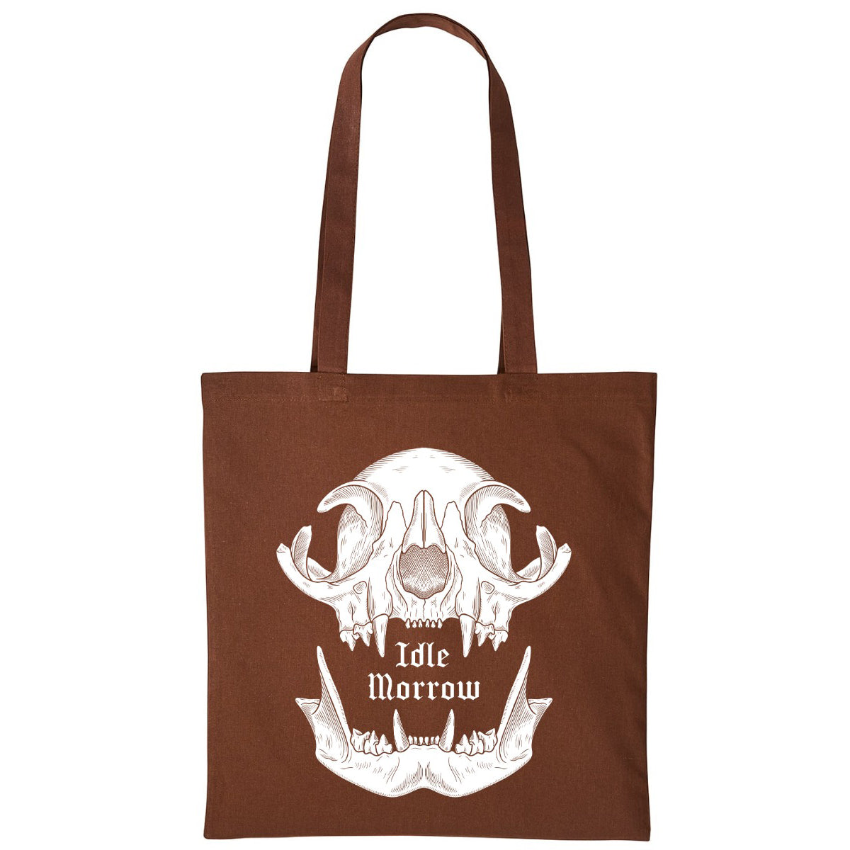 Cat Skull | Dark Brown | Shopper Tote Bag
