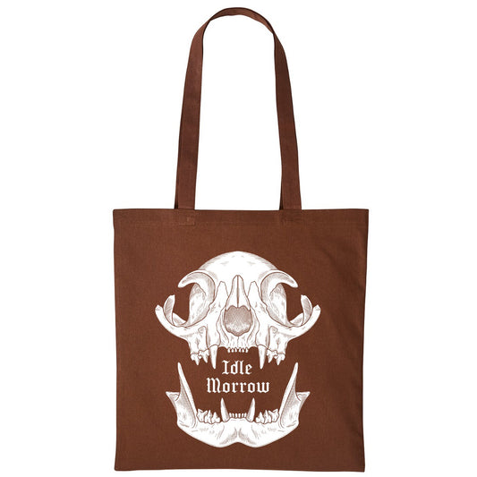 Cat Skull | Dark Brown | Shopper Tote Bag