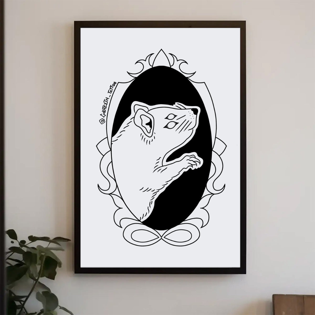 Gothic framed rat print | Art Prints (A Sizes)