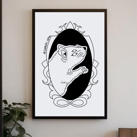 Gothic framed rat print | Art Prints (A Sizes)
