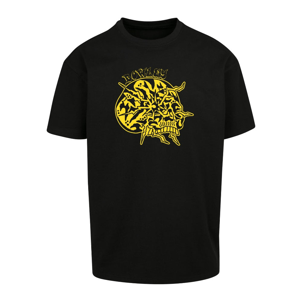 Lightning Yellow Skull Tee | Black | Dunker 240gsm Oversized T-Shirt