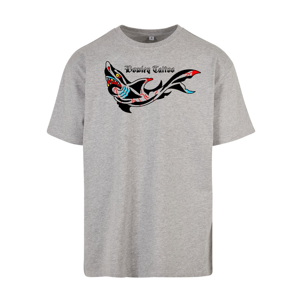 Shark tee | Grey | Dunker 240gsm Oversized T-Shirt - Wrong Crowd Artist merch