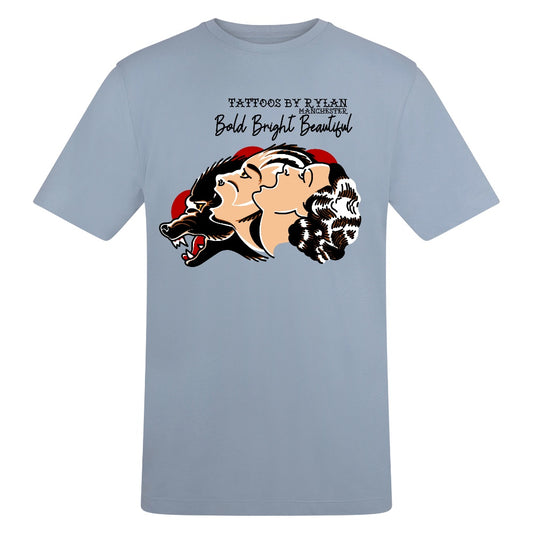 Howl At The Moon | Sky Blue | Duzzer 180gsm Regular Fit T-Shirt - Wrong Crowd Artist merch