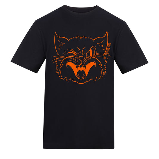 Black cat regular tee | Black | Duzzer 180gsm Regular Fit T-Shirt