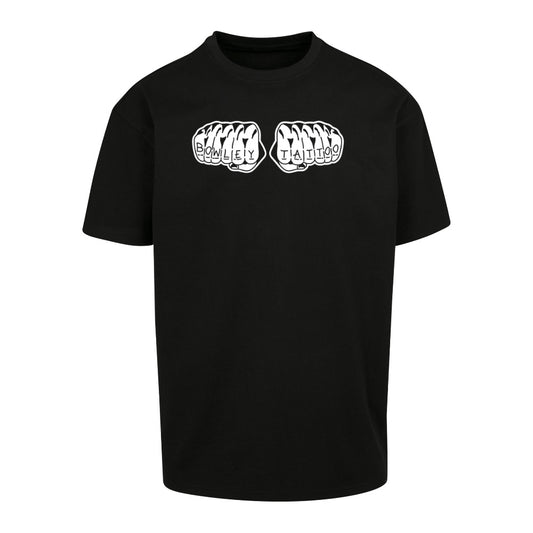 White Knuckle Tattoo Tee | Black | Dunker 240gsm Oversized T-Shirt