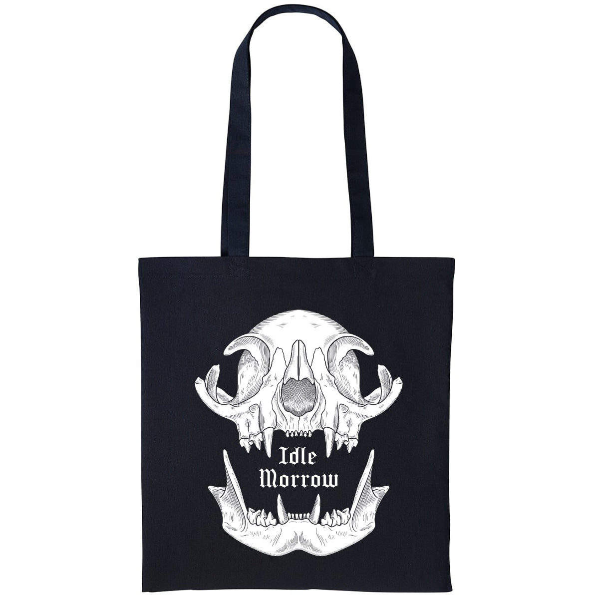 Cat Skull | Black | Shopper Tote Bag
