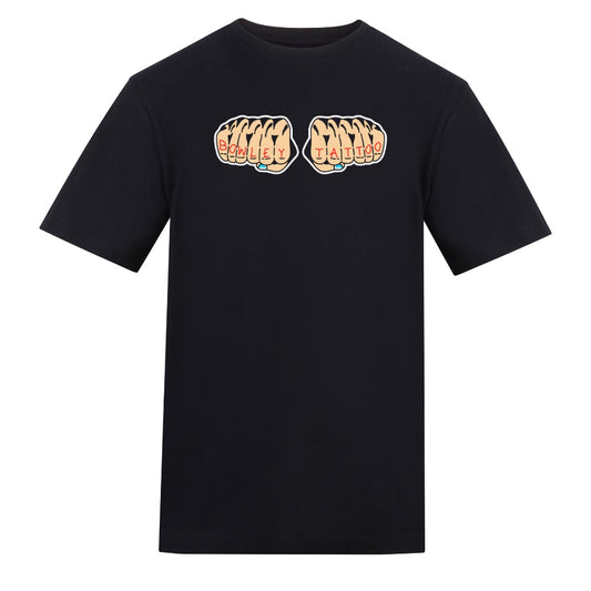 Knuckle Tattoo Tee | Black | Duzzer 180gsm Regular Fit T-Shirt