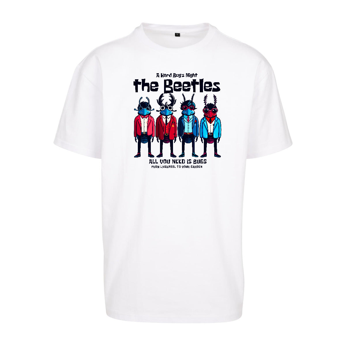 THE BEETLES | White | Dunker 240gsm Oversized T-Shirt