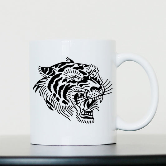 Tiger Head Mug | White | 15oz Mighty Mug