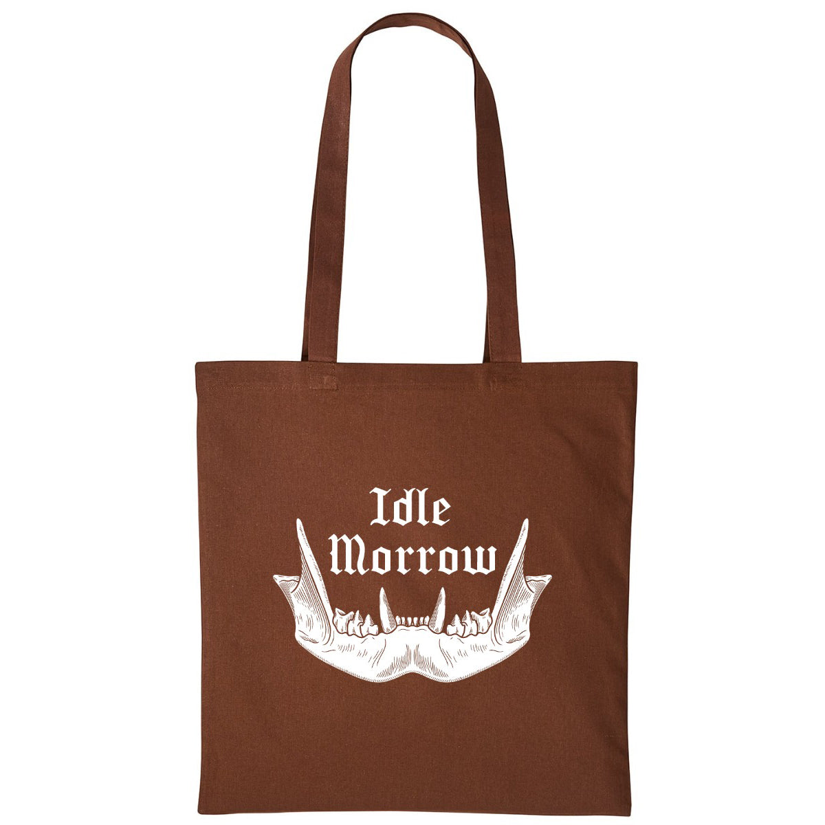 Cat Jawbone and Teeth | Dark Brown | Shopper Tote Bag