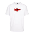 Red Tattoo Swords Tee | White | Dunker 240gsm Oversized T-Shirt - Wrong Crowd Artist merch
