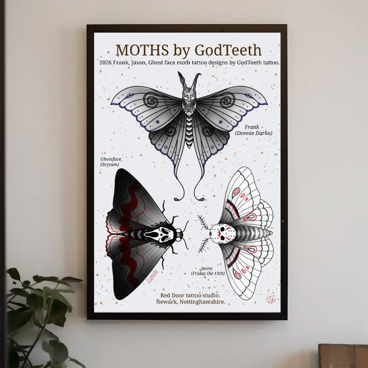 White horror moths print | Art Prints (A Sizes)