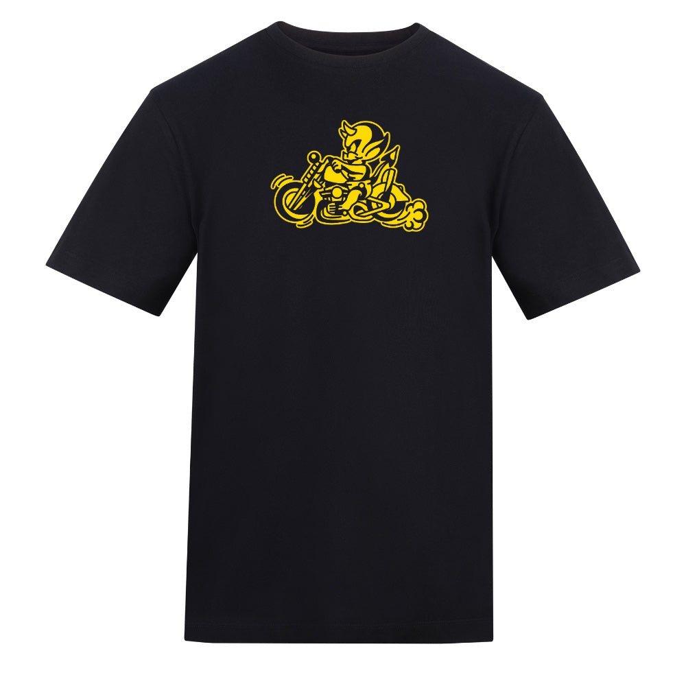 Yellow Speed Demon Tee | Black | Duzzer 180gsm Regular Fit T-Shirt - Wrong Crowd Artist merch