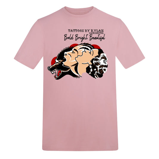 Howl At The Moon | Baby Pink | Duzzer 180gsm Regular Fit T-Shirt - Wrong Crowd Artist merch