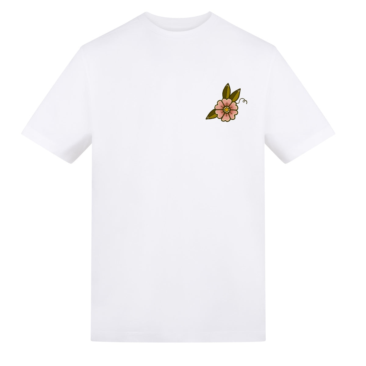 Floral Bird T-Shirt | White | Duzzer 180gsm Regular Fit T-Shirt