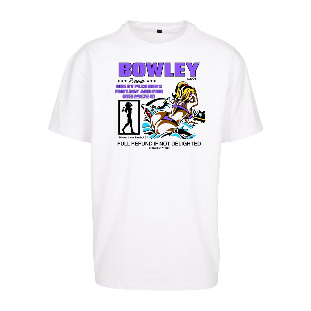 Great Pleasure Colour Tee | White | Dunker 240gsm Oversized T-Shirt - Wrong Crowd Artist merch