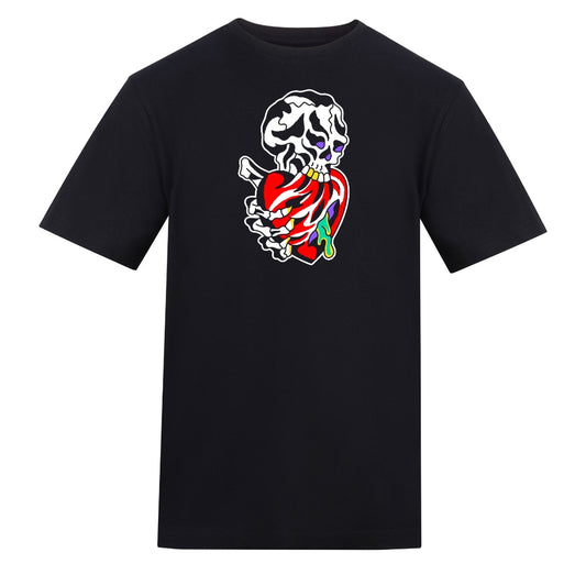 Heart Eater Colour Tee | Black | Duzzer 180gsm Regular Fit T-Shirt