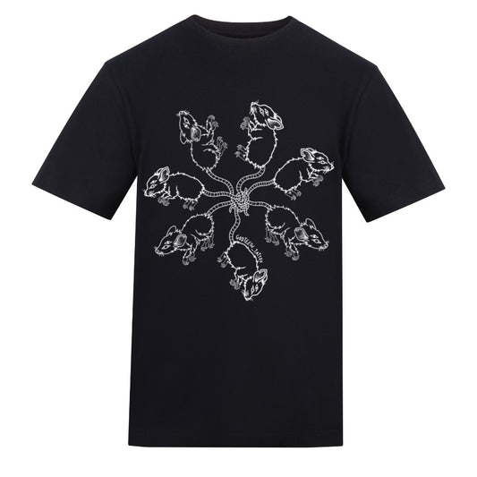 Rat king front tshirt | Black | Duzzer 180gsm Regular Fit T-Shirt