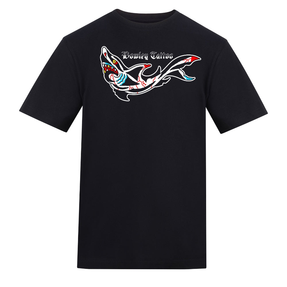 Shark colour tee | Black | Duzzer 180gsm Regular Fit T-Shirt - Wrong Crowd Artist merch