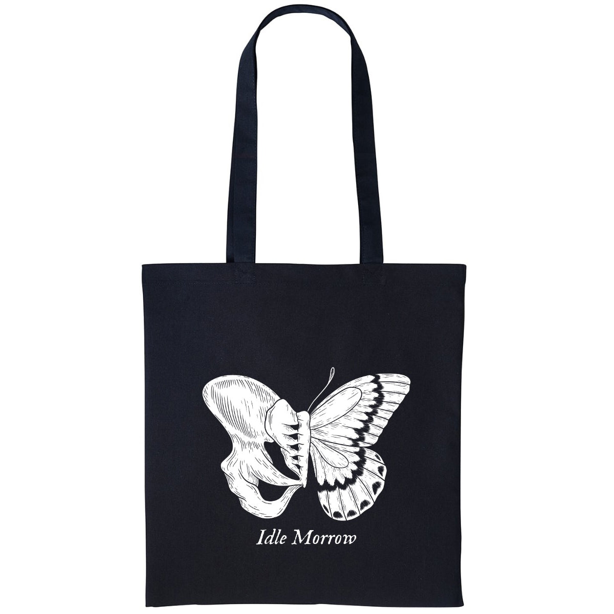 Brittle Butterfly | Black | Shopper Tote Bag