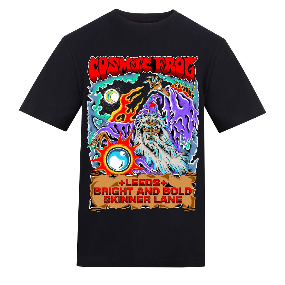 Cosmic Frog Wizard Tee | Black | Duzzer 180gsm Regular Fit T-Shirt