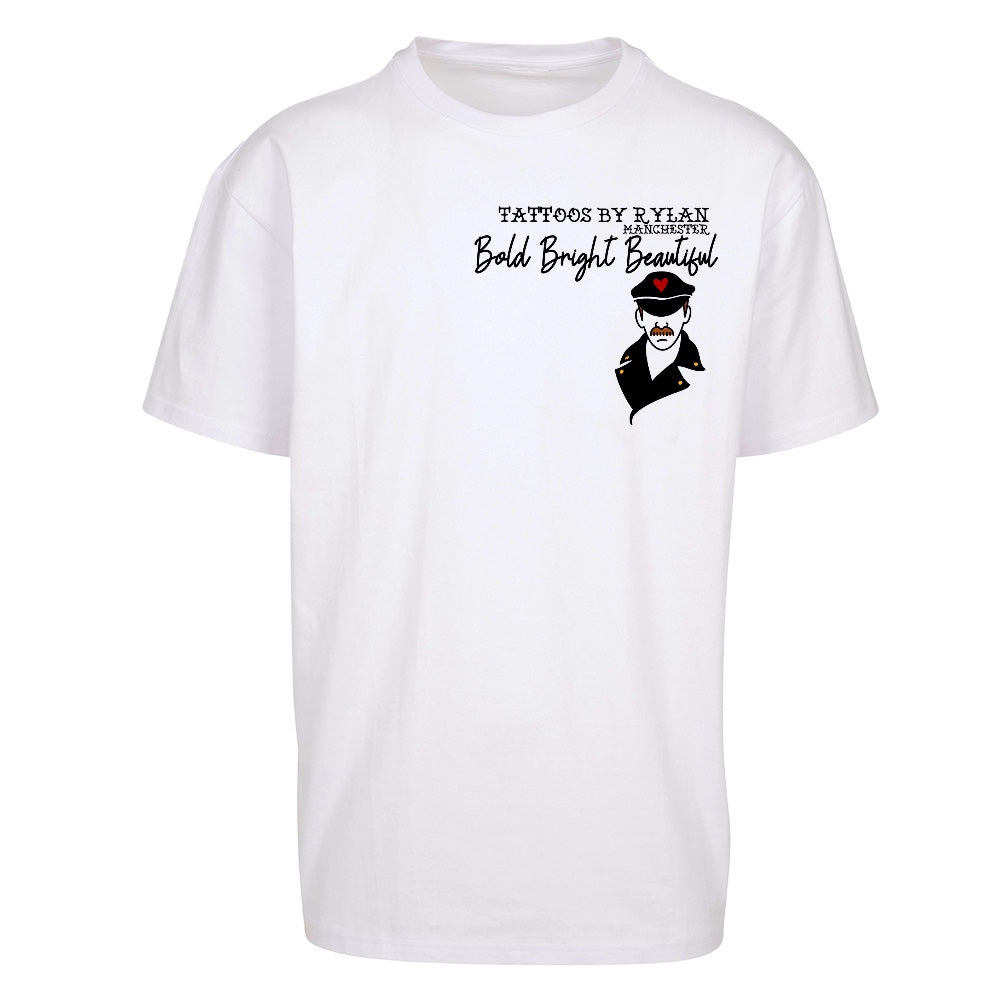 Bold Bright Leatherman | White | Oversized T-Shirt - Wrong Crowd Artist merch