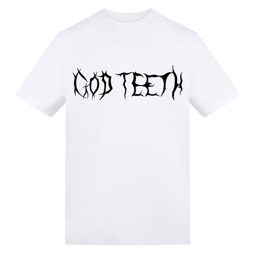 Logo with rat back | White | Rizzer 150gsm Regular Fit T-Shirt - Wrong Crowd Artist merch