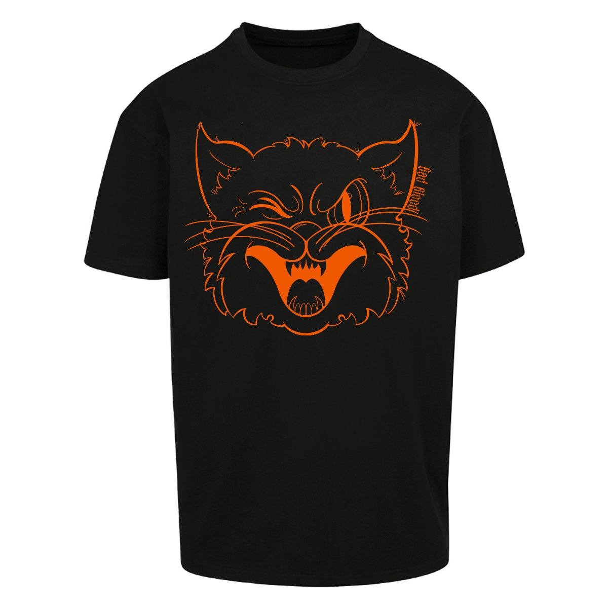 Black cat tee | Black | Oversized T-Shirt