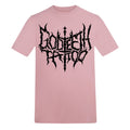 Metal logo & flail back | Baby Pink | Rizzer 150gsm Regular Fit T-Shirt - Wrong Crowd Artist merch