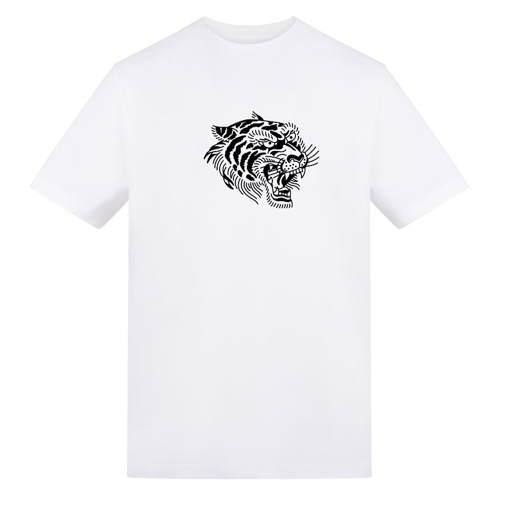 Tigers Black Tee | White | Duzzer 180gsm Regular Fit T-Shirt