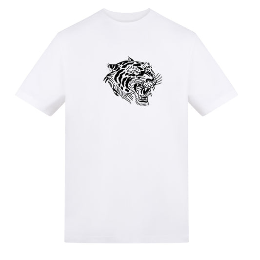 Tigers Black Tee | White | Duzzer 180gsm Regular Fit T-Shirt