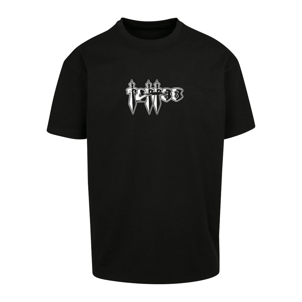 Tattoo Swords Tee | Black | Dunker 240gsm Oversized T-Shirt - Wrong Crowd Artist merch