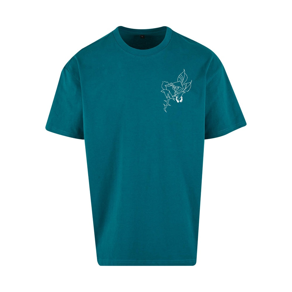 Pierced petal | Retro Green | Dunker 240gsm Oversized T-Shirt - Wrong Crowd Artist merch