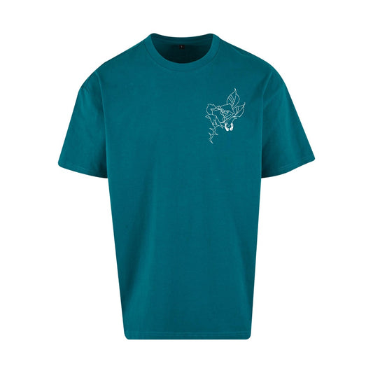 Pierced petal | Retro Green | Dunker 240gsm Oversized T-Shirt - Wrong Crowd Artist merch
