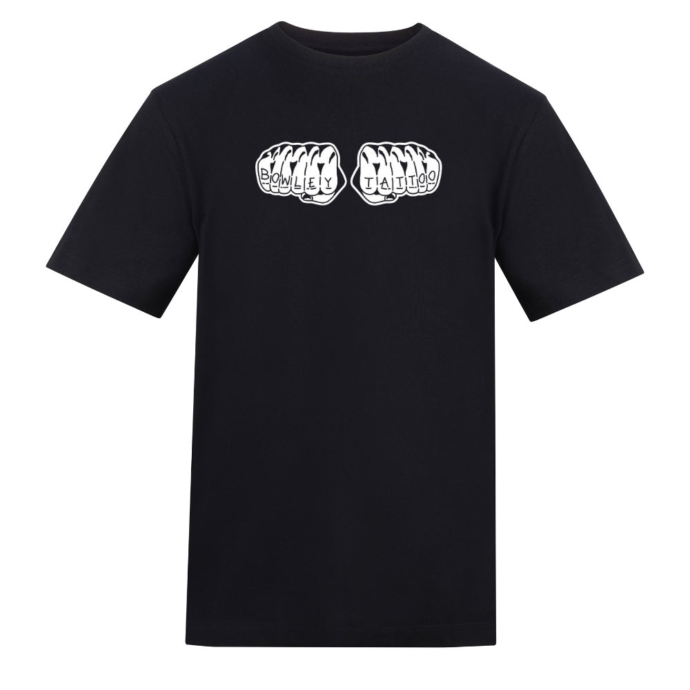 White Knuckle Tattoo Tee | Black | Duzzer 180gsm Regular Fit T-Shirt