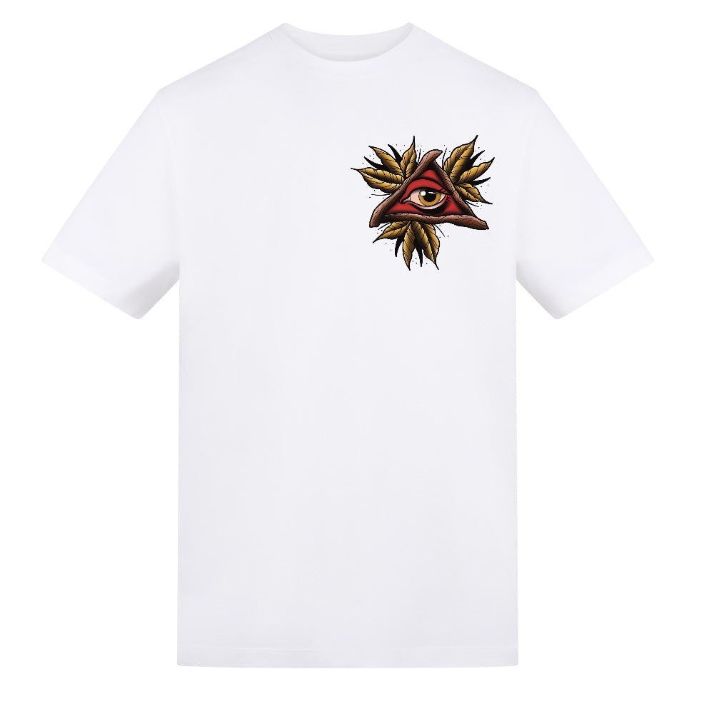 Eye See All Tee | White | Duzzer 180gsm Regular Fit T-Shirt