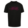 -swirly pink | Black | Oversized T-Shirt
