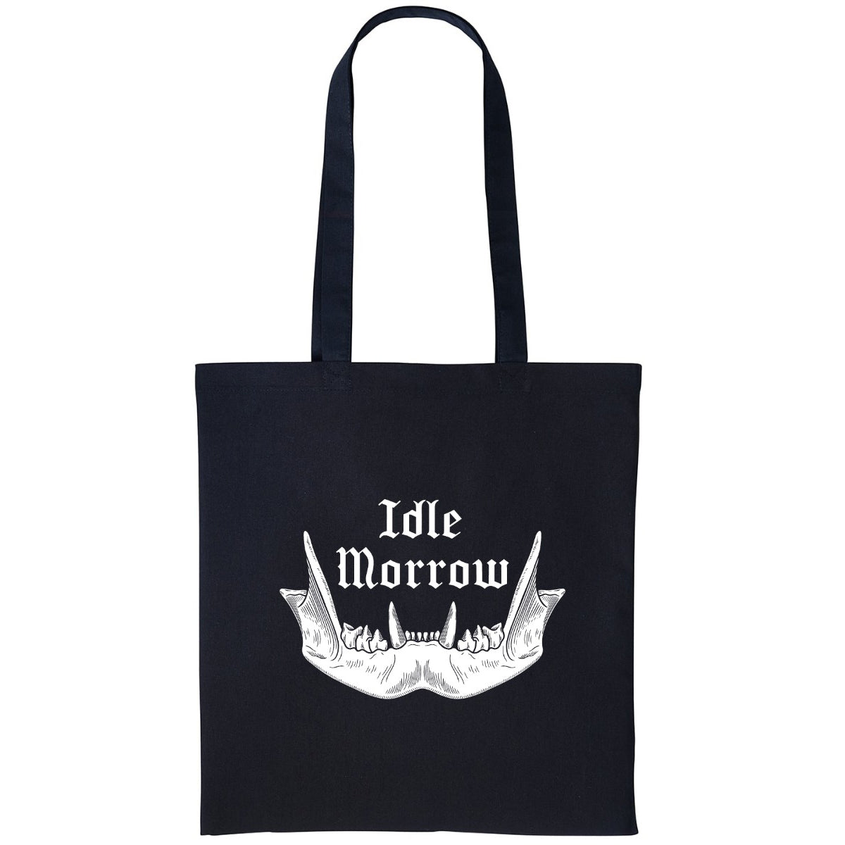 Cat Jawbone and Teeth | Black | Shopper Tote Bag