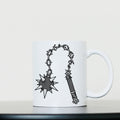 Metal logo and flail mug | White | 11oz Mug - Wrong Crowd Artist merch
