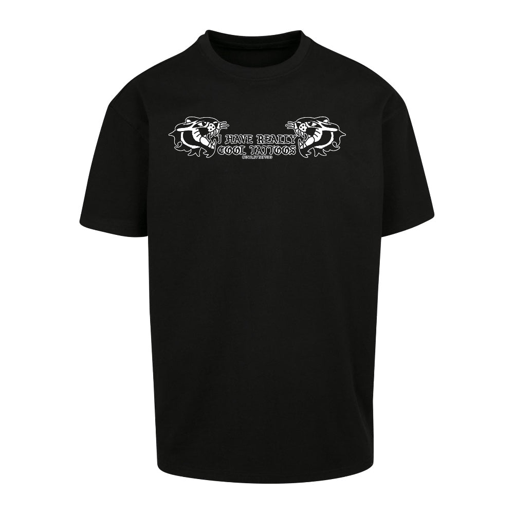 Cool Tattoos White Tee | Black | Dunker 240gsm Oversized T-Shirt