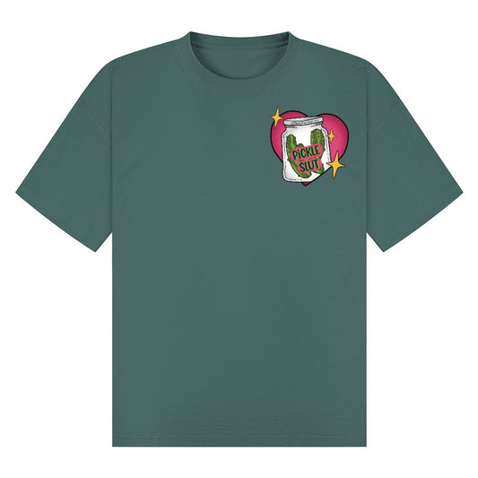Pickle Slut - Large back print | Pine Green | Breezer 180gsm Oversized T-Shirt