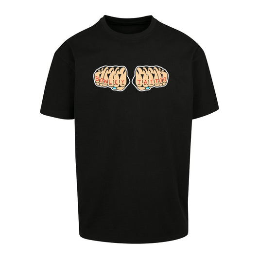 Knuckle Tattoo Tee | Black | Dunker 240gsm Oversized T-Shirt